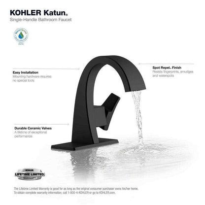 KOHLER Katun Single Hole or 4 in. Centerset Single-Handle Bathroom Faucet