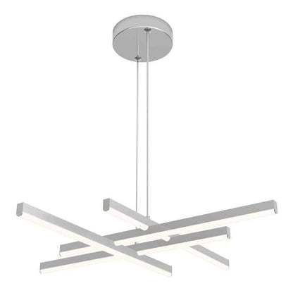 Artika Grid 30-Watt 1 Light Chrome Modern 3 CCT Integrated LED Pendant Fixture