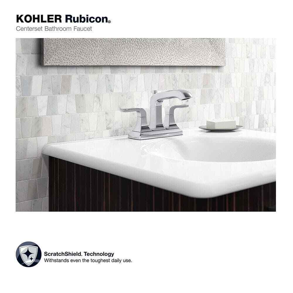 KOHLER Rubicon 4 in. Centerset 2-Handle Bathroom Faucet in Polished Chrome