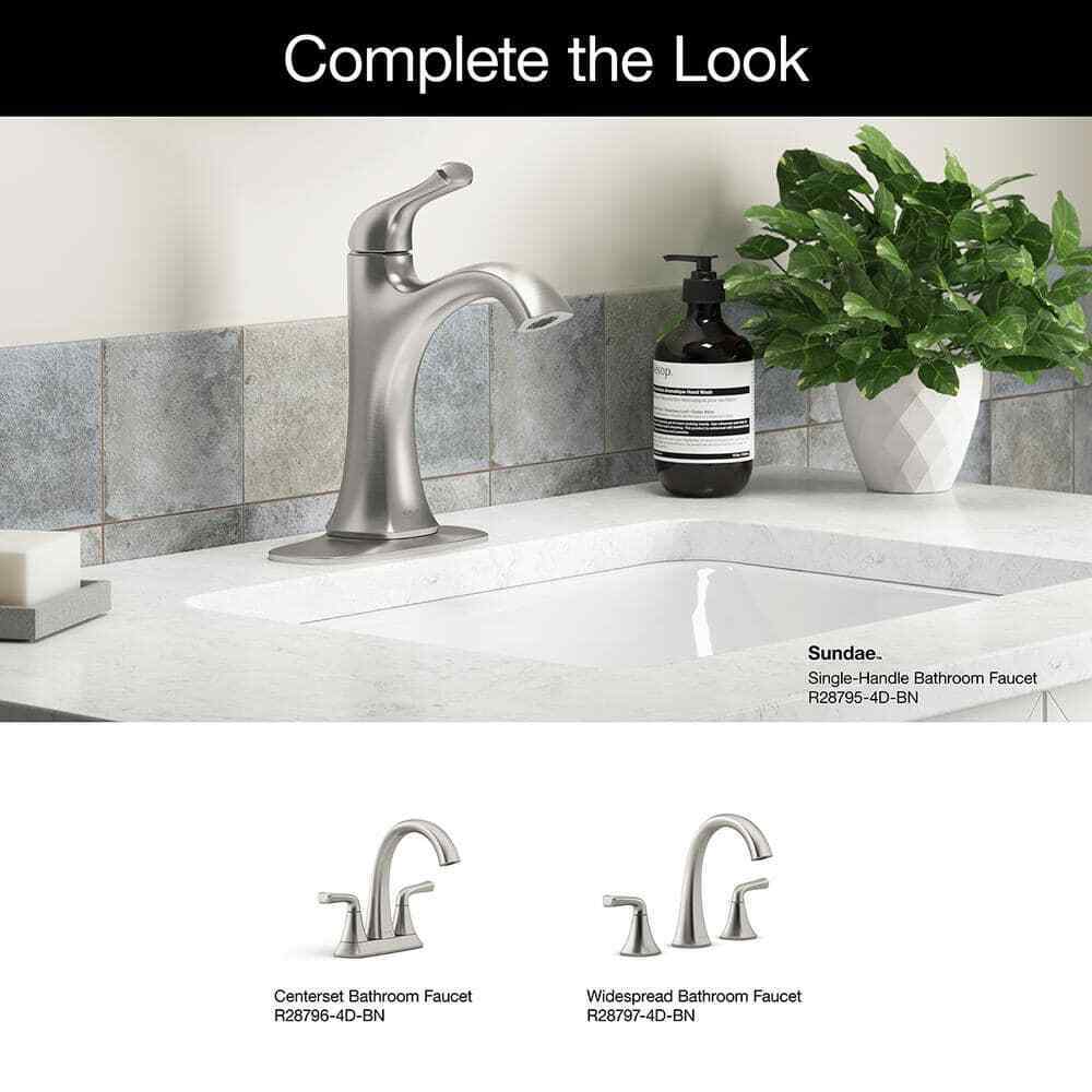 KOHLER Sundae Single Handle Single Hole Bathroom Faucet , Vibrant Brushed Nickel