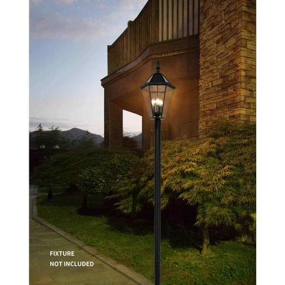 LUTEC 80 in. Black Outdoor Direct Burial Aluminum Lamp Post 9706502012
