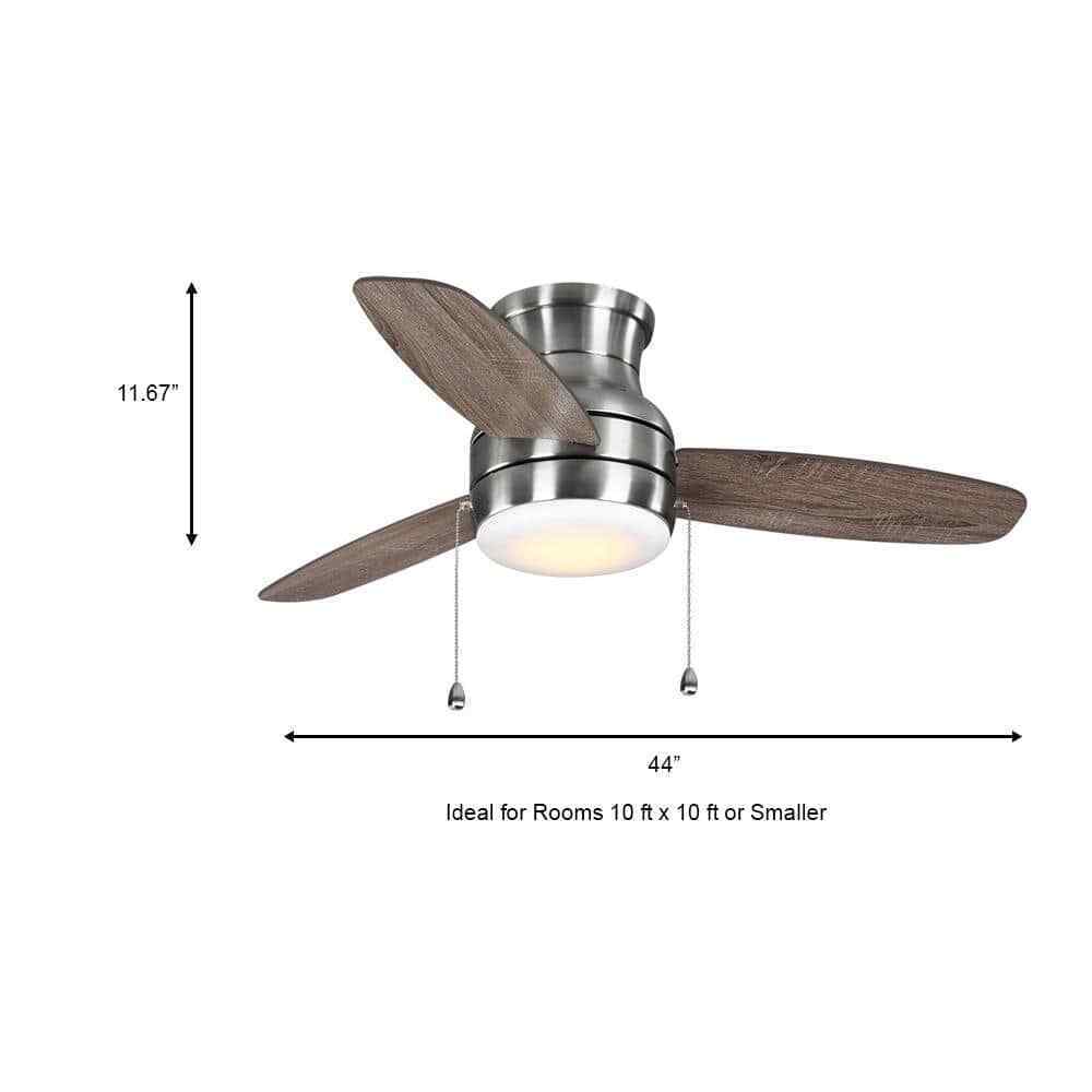 Home Decorators Ashby Park 44 in. LED Brushed Nickel Ceiling Fan w/ Light Kit
