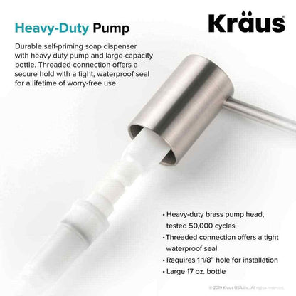 KRAUS Kitchen Soap and Lotion Dispenser in Stainless Steel KSD-43SS