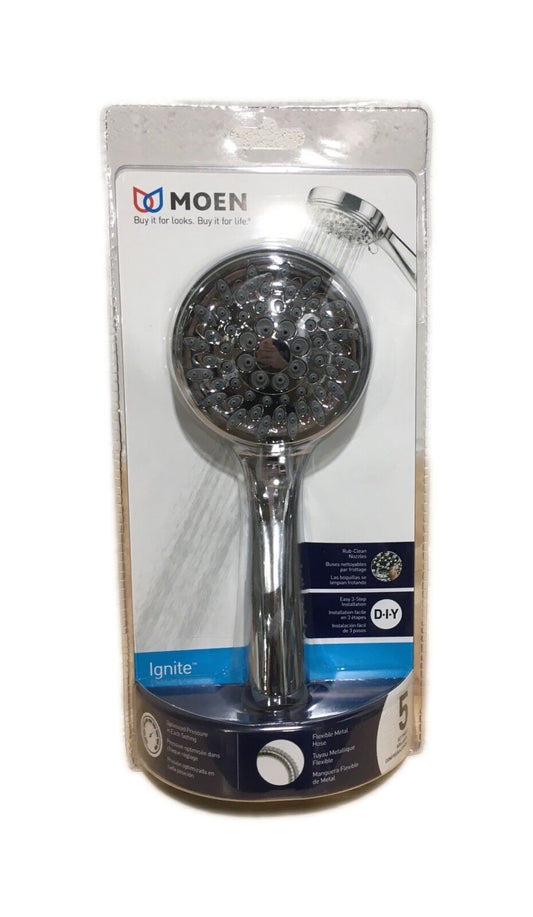 MOEN Ignite 5-Spray Patterns 3.75 in. Wall Mount Single Handheld Shower Head