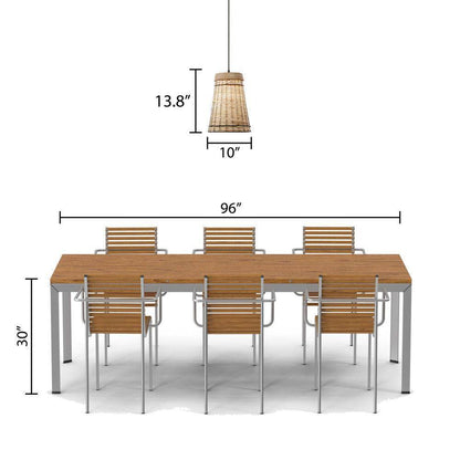 River of Goods Soren 1-Light Tan Hanging Pendant Metal/Wood/Rattan Empire Shaded