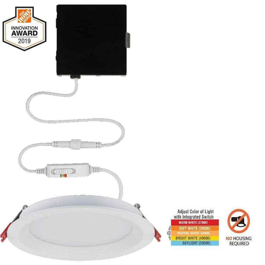 Commercial Electric 6 in. Adjustable CCT Canless LED Recessed Light Kit