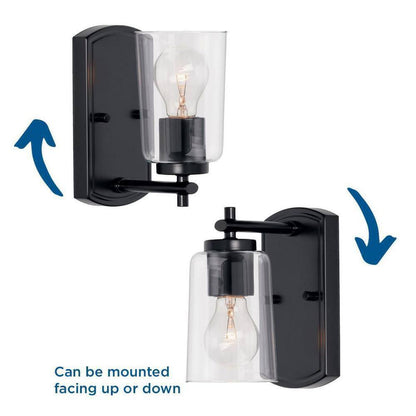 Progress Lighting Adley Collection Matte Black Clear Glass Bath Vanity Light
