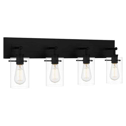 Hampton Bay Regan 29.25 in. 4-Light Matte Black Bathroom Vanity Light