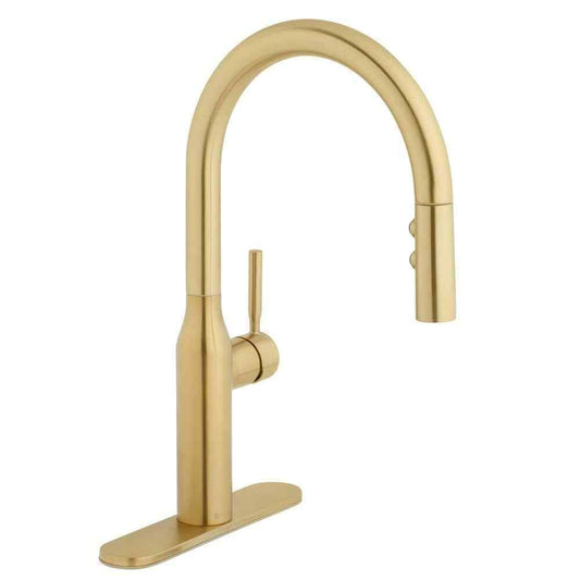 Glacier Bay Upson Single-Handle Pull-Down Sprayer Kitchen Faucet in Matte Gold