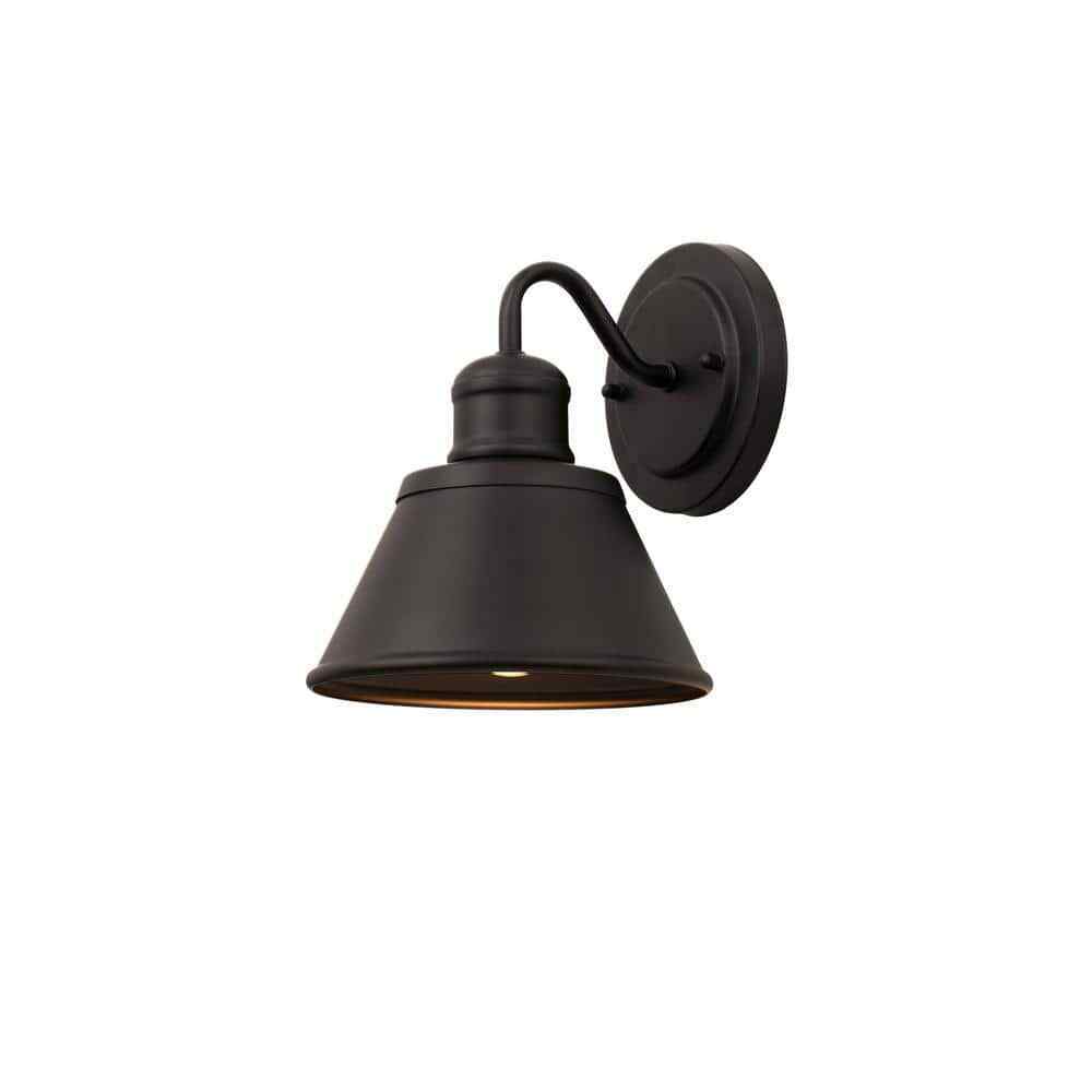Hampton Bay Cann River 9.5 in. Matte Black Outdoor Wall Lantern Sconce Light