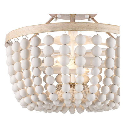 Hampton Bay Cayman 13 in. 2-Light Beaded Semi-Flush Mount Ceiling Light Fixture