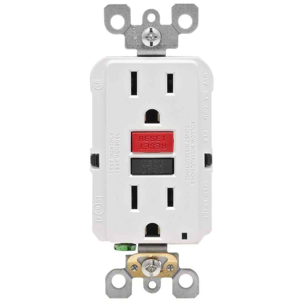 Leviton 15 Amp 125-Volt Self-Test Tamper Resistant GFCI Outlet White