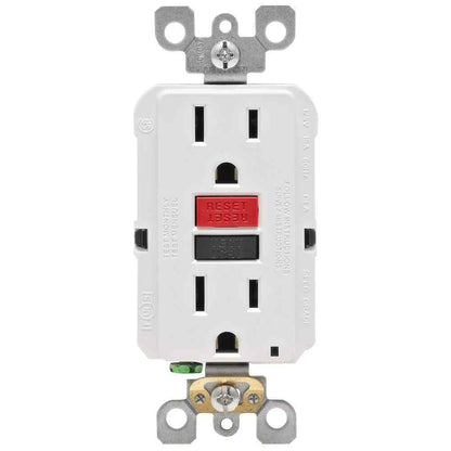 Leviton 15 Amp 125-Volt Self-Test Tamper Resistant GFCI Outlet White