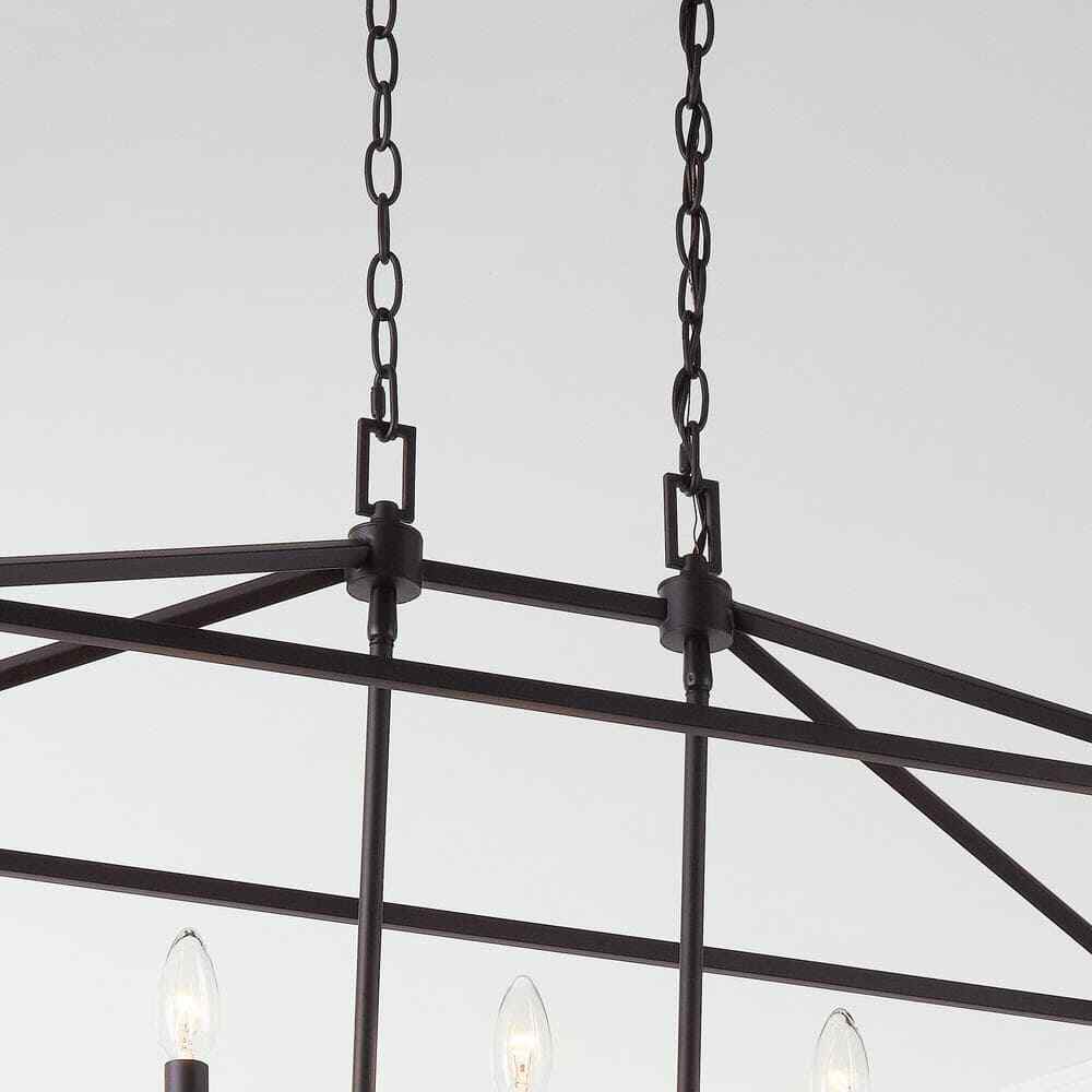 Home Decorators Weyburn 36 in. 5-Light Bronze Linear Chandelier Light Fixture