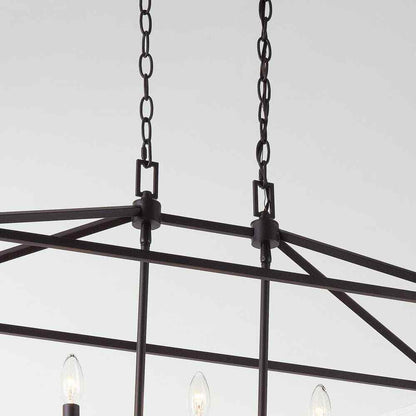 Home Decorators Weyburn 36 in. 5-Light Bronze Linear Chandelier Light Fixture