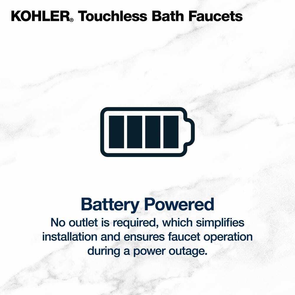 KOHLER Mistos Powered Touchless Single Hole Bathroom Faucet in Matte Black