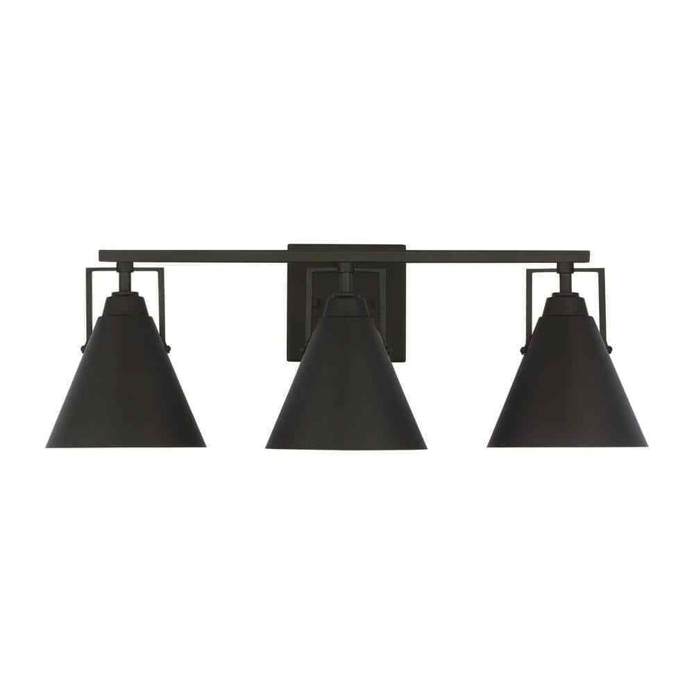 Home Decorators Insdale 3-Light Matte Black Modern Industrial Vanity Light