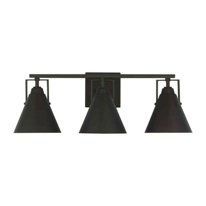 Home Decorators Insdale 3-Light Matte Black Modern Industrial Vanity Light