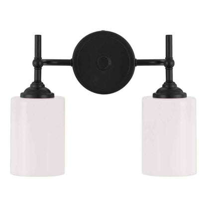 Home Decorators Collection Ayelen 13.5 in. 2-Light Matte Black Vanity Light