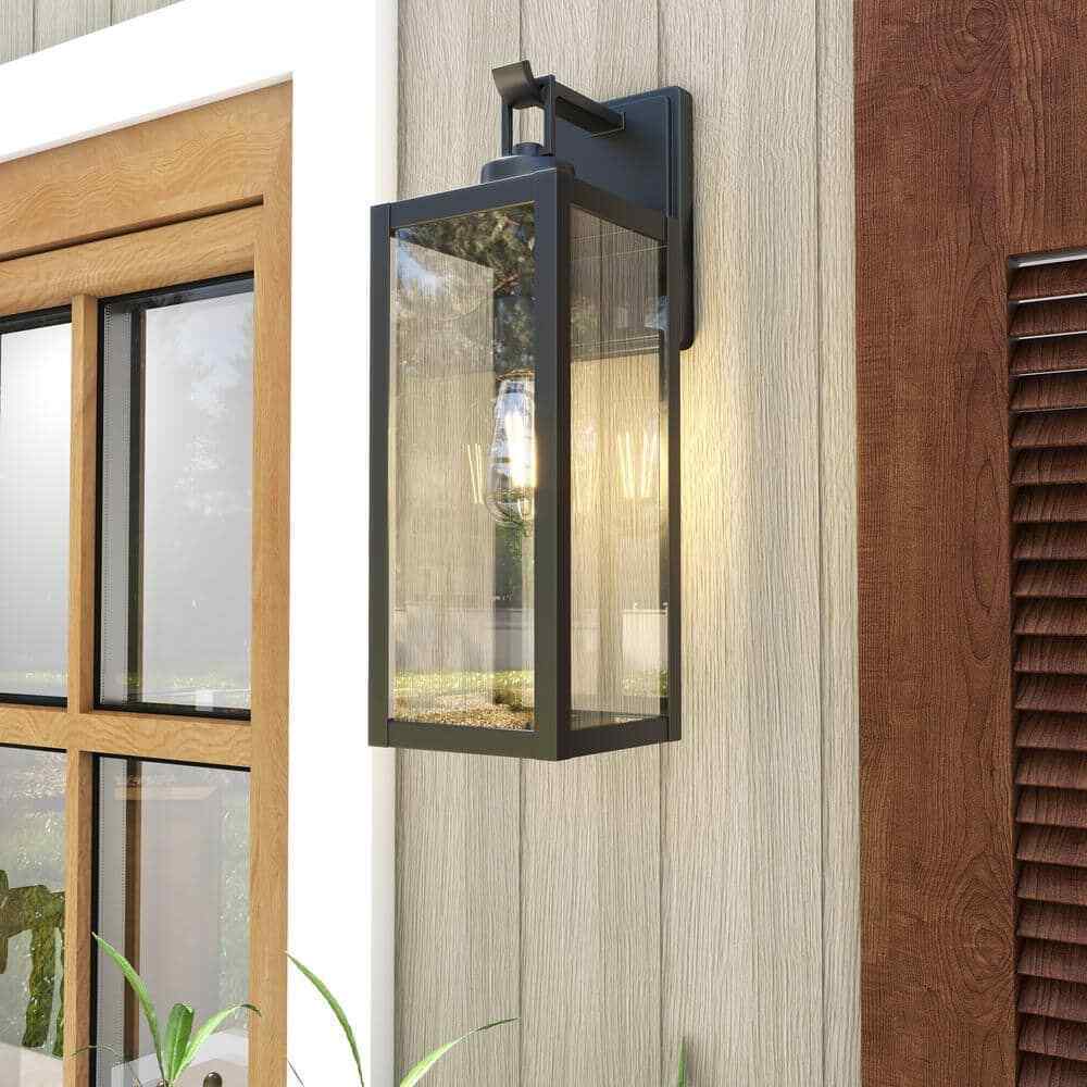 Pia Ricco 1-Light Black Exterior Waterproof Wall Sconce Outdoor Light Fixture