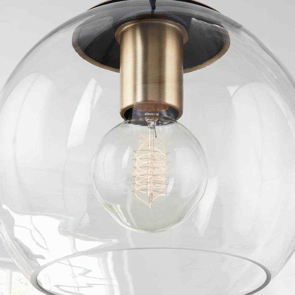 Home Decorators Collection 1-Light Antique Brass and Glass Mini-Pendant AF42409S
