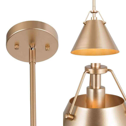 LNC Modern Gold Pendant Light w/ Metal Bell Shade Glam Hanging Light
