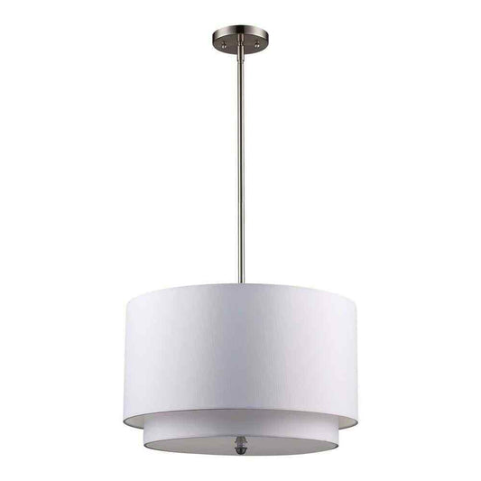 Bel Air Lighting Schiffer 18 in. 3-Light Brushed Nickel Kitchen Pendant Light