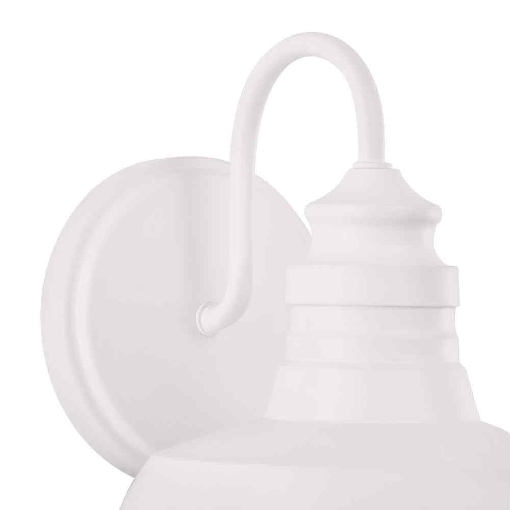 Hampton Bay Elmcroft 7.63 in. 1-Light Designer White Wall Mount Sconce Light