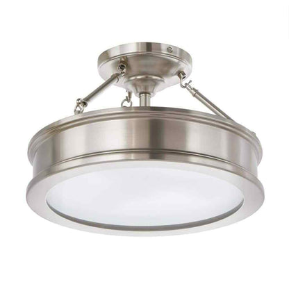 Home Decorators Grafton 3-Light Brushed Nickel Semi Flush Mount Ceiling Light