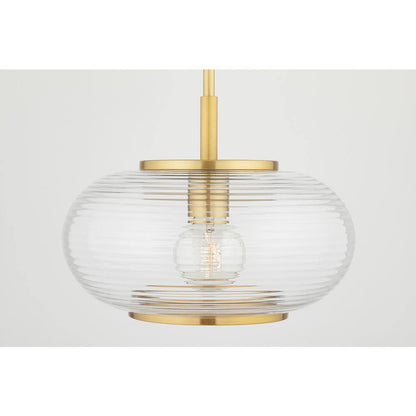 MITZI HUDSON VALLEY LIGHTING Maggie Aged Brass Finish Geometric Pendant Light
