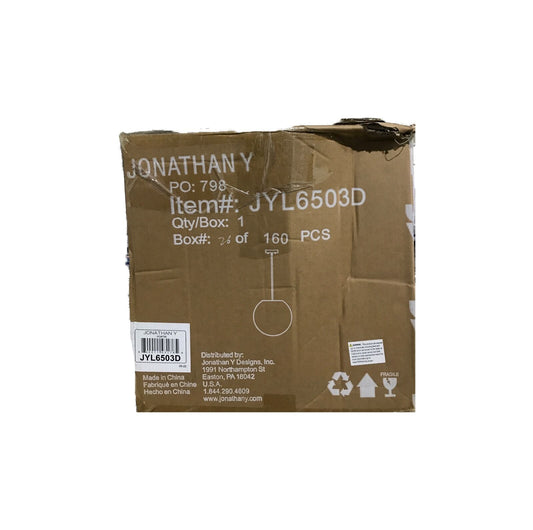 JONATHAN Y Luna 15.75 in. 1-Light Grey Bohemian Modern LED Pendant Black