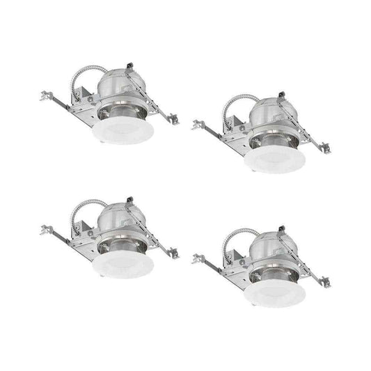 Commercial Electric 6 in. White Integrated LED Recessed Trim Kit 4-Pack