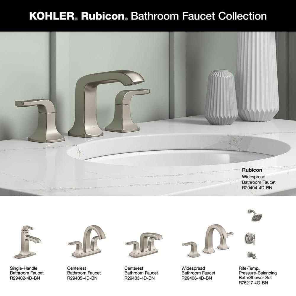 KOHLER Rubicon 8 in. Widespread Double Handle Bathroom Faucet in Brushed Nickel