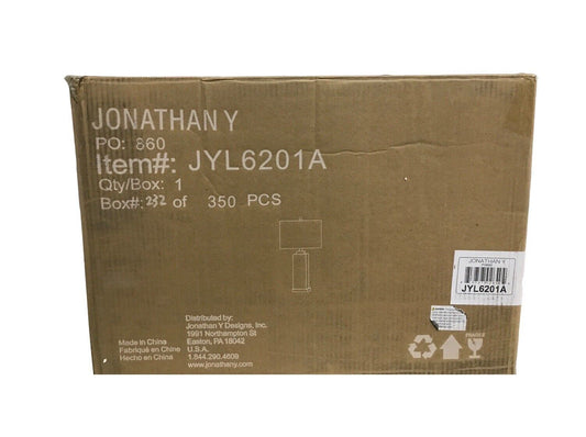 JONATHAN Y Elizabeth 27.5 in. Alabaster LED Table Lamp White/Gold Leaf JYL6201A