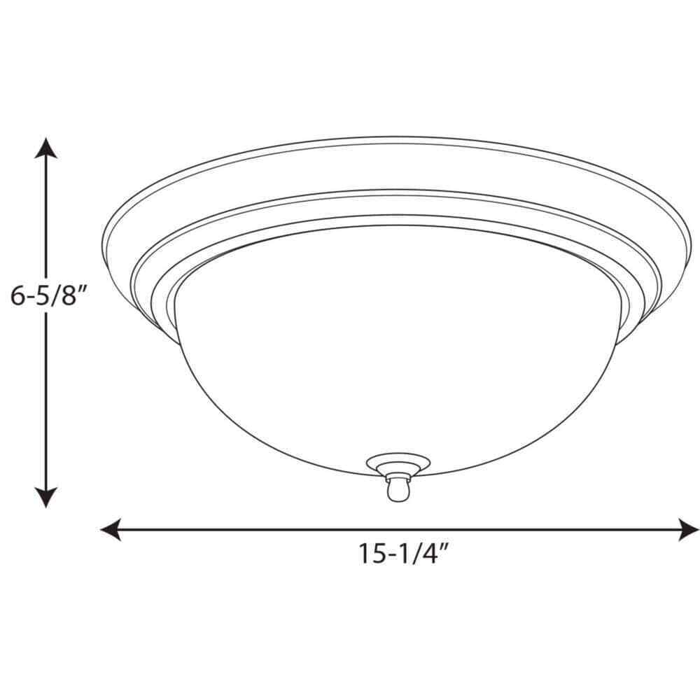 Progress Lighting Dome Glass Collection 3-Light Polished Chrome Flush Mount