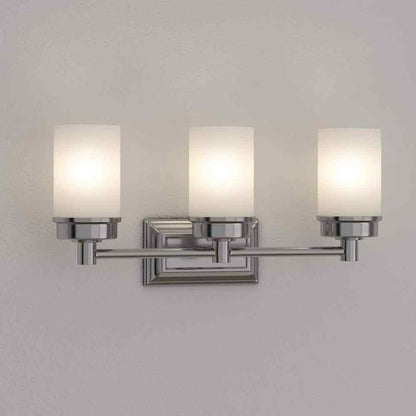 Hampton Bay Cade 3-Light 20.25 in. Brushed Nickel Vanity Light w/ Frosted Glass