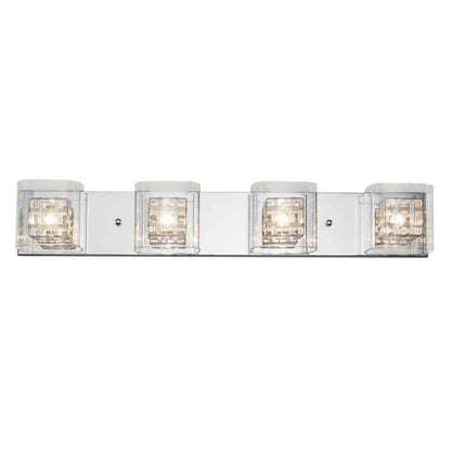 Artika Metropolitan 31 in. 4-Light Chrome Modern Vanity Light Bar Wall Fixture