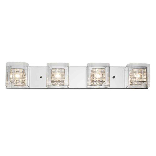 Artika Metropolitan 31 in. 4-Light Chrome Modern Vanity Light Bar Wall Fixture