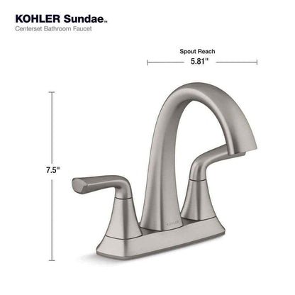 KOHLER Sundae 4" Centerset 2-Handles Bathroom Faucet in Vibrant Brushed Nickel