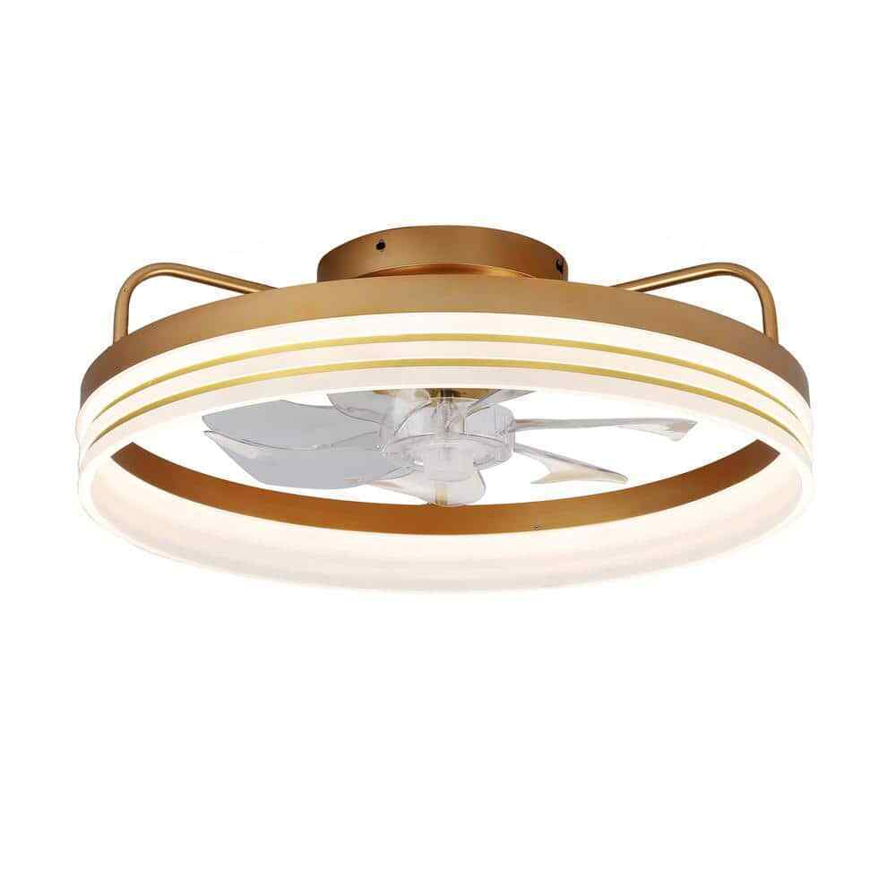 Bella Depot 20 in. LED Indoor Gold Dimmable Ceiling Fan w/ Light and Remote