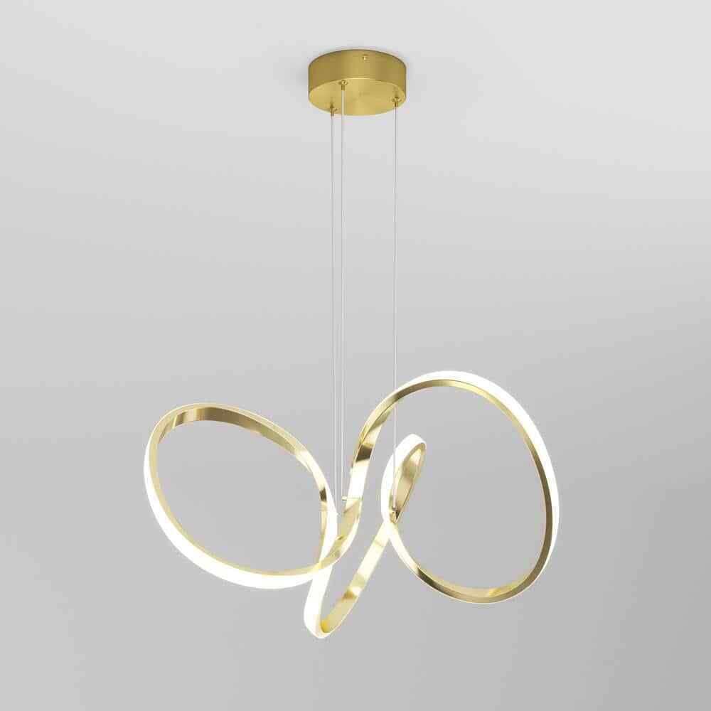 Artika Swirl 30-Watt 1 Light Gold Modern Integrated LED Pendant Light Fixture