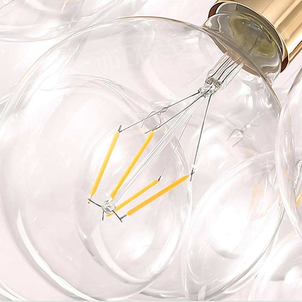 RRTYO Mateo 19.7 in. 3-light White Glam Cluster Globe Glass Bubble Chandelier