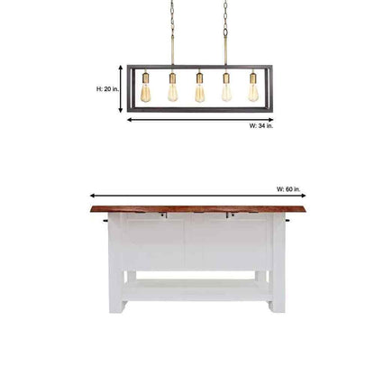Hampton Bay Boswell Quarter 34 in. 5-Light Gold Coastal Farmhouse Chandelier