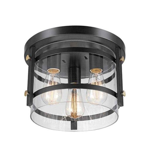 Globe Electric Wexford 3-Light Dark Bronze Semi-Flush Mount Ceiling Light