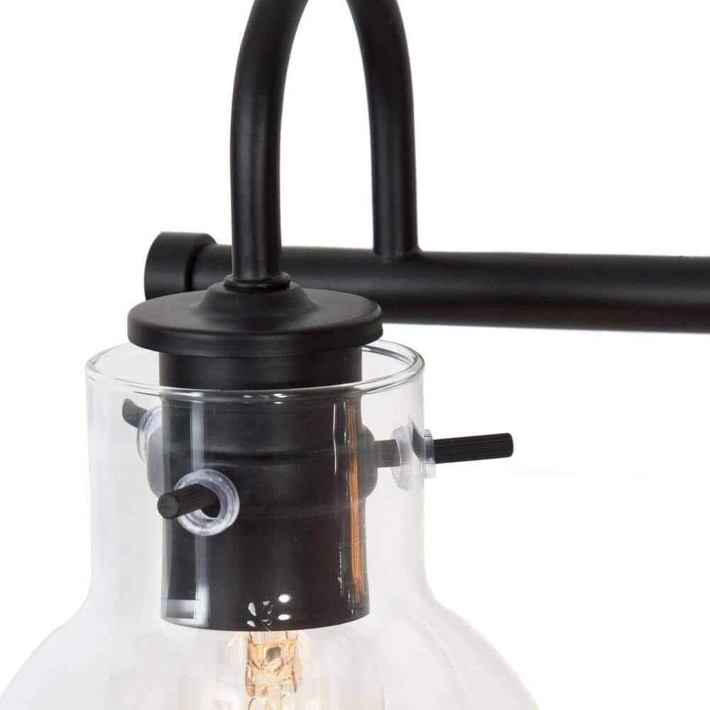 LNC Modern Industrial 22 in. 3-Light Black Bathroom Vanity Light Wall Sconce