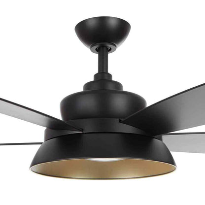 Home Decorators Kempston 52 in. Integrated LED Outdoor Matte Black Ceiling Fan