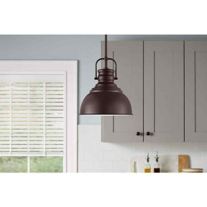 Home Decorators Collection 10 in. 1-Light Bronze Hanging Kitchen Pendant Light