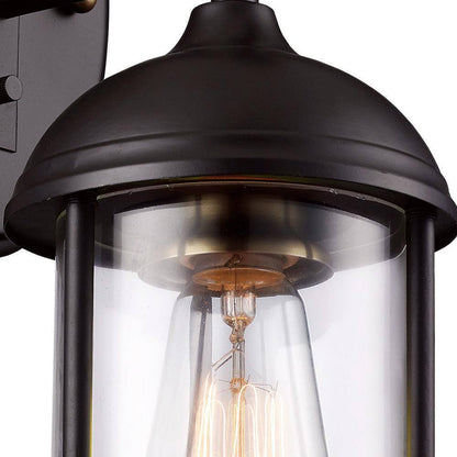 Bel Air Lighting Blues Rubbed Bronze and Antique Gold Outdoor Wall Light Fixture