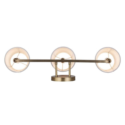 Hampton Bay Canterwood Brass Bathroom Vanity Light Fixture w/ Fabric Shades