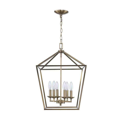 Home Decorators Weyburn 6-Light Brushed Brass Farmhouse Chandelier Light Fixture